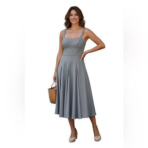 Midinette Women’s Herringbone Tweed Black & White Midi Dress.Size M. SKU 308